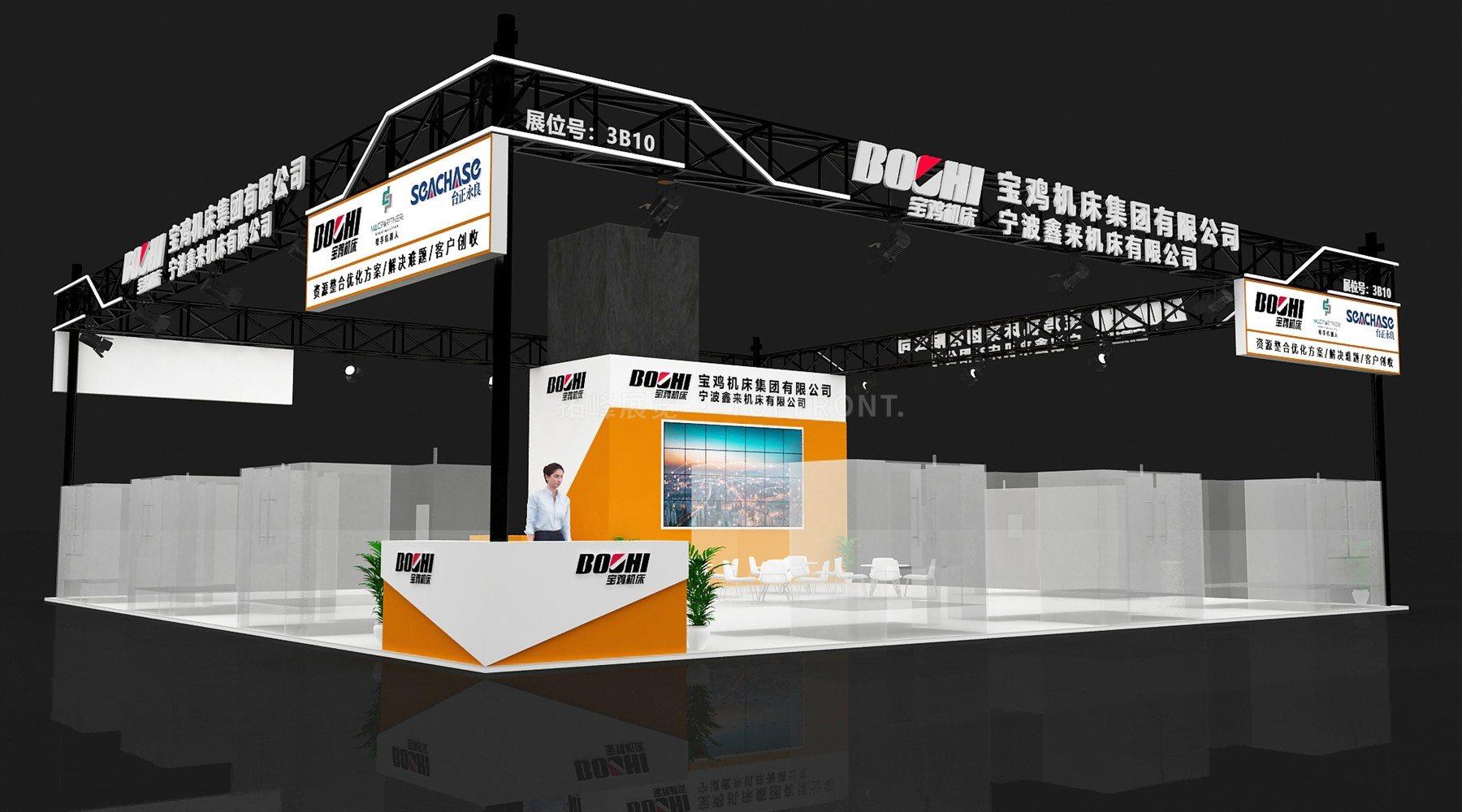 宝鸡机床上海200㎡现代展台设计搭建案例 实拍 2